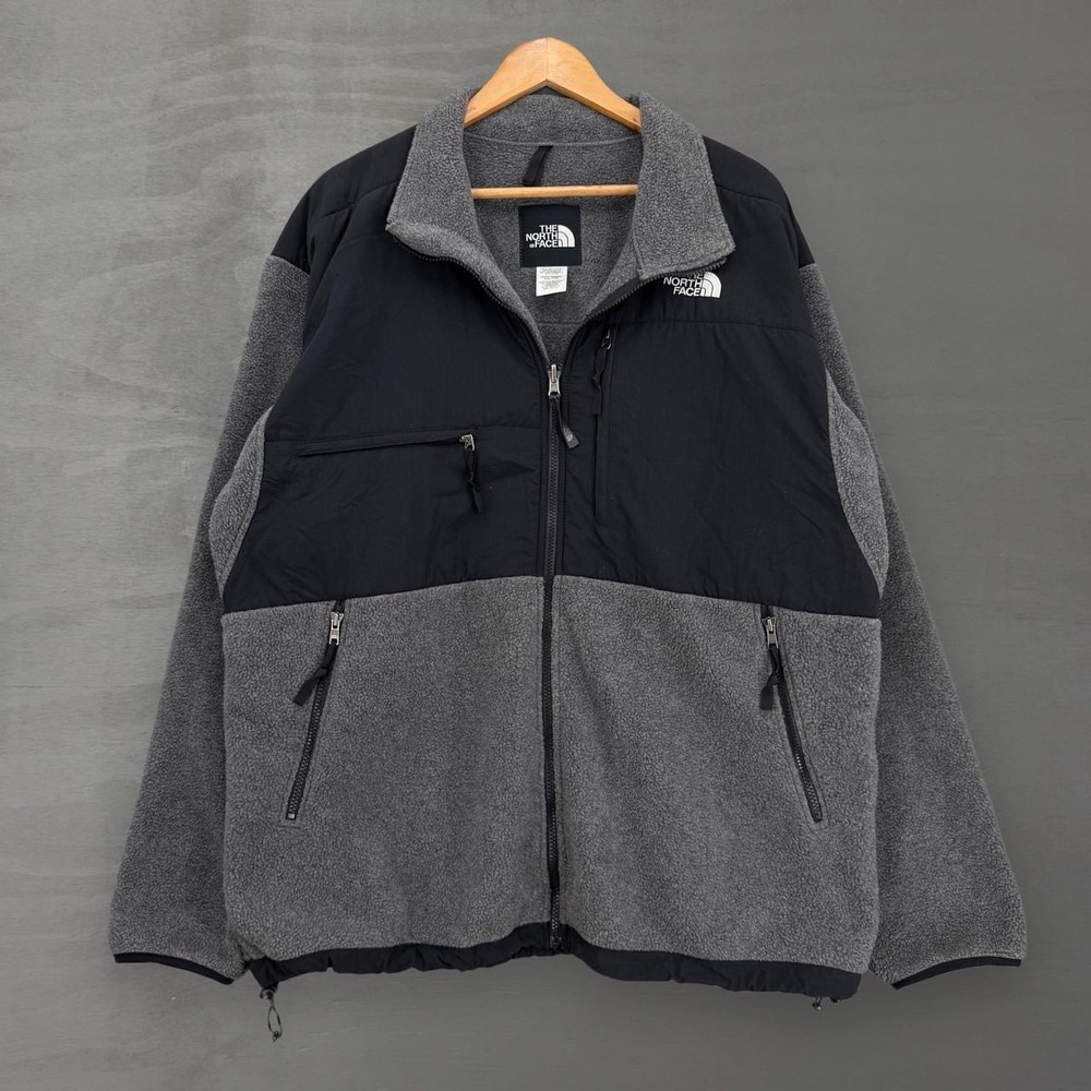The North Face Polartec Denali Fleece Jacket Gray Black Full Zip XXL
